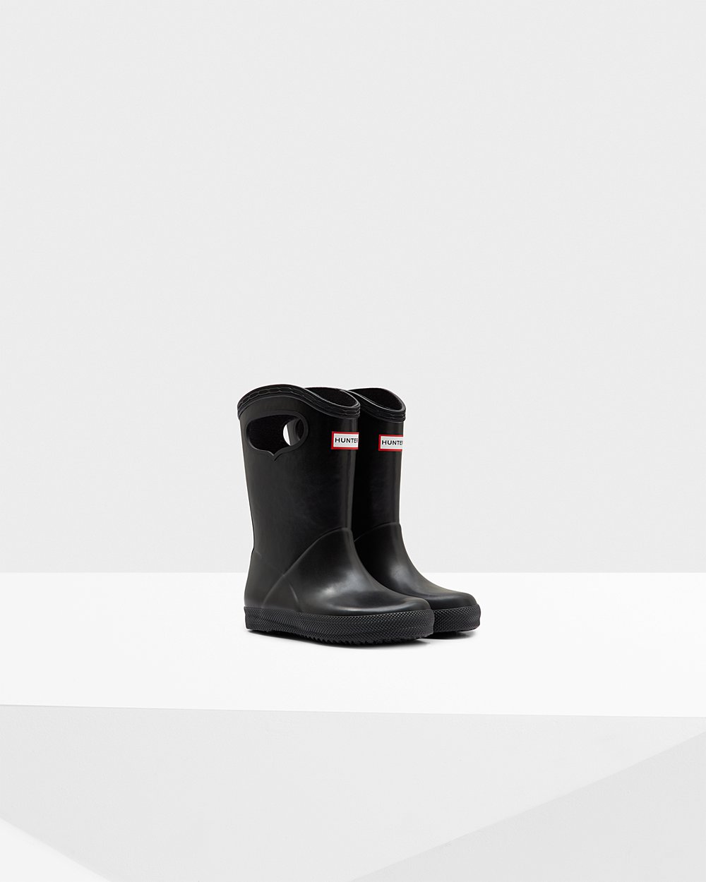 Hunter Original First Classic Grab Handle Rain Boots - Clearance Sale Kids Black - FTBPCQ731